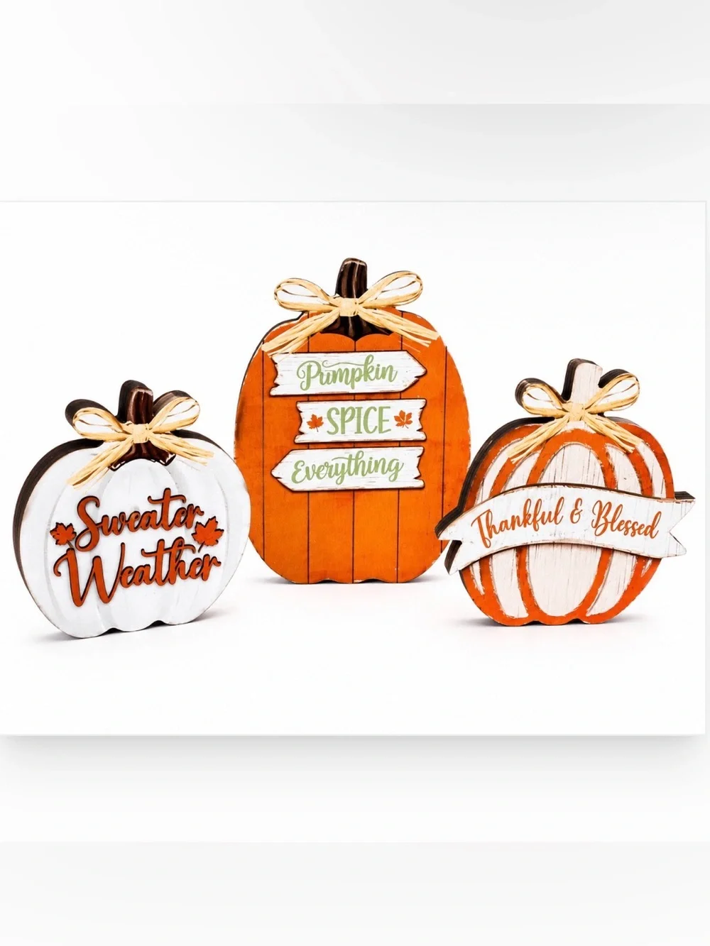 *BUY NOW* Rustic Wooden Fall Pumpkin Décor Set - 5 Pc Set